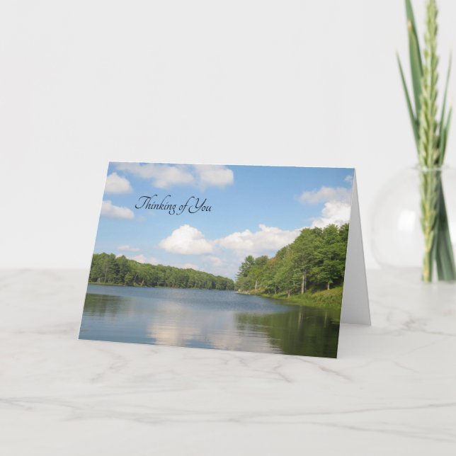 Tree Lined Lake - Thinking of You Card (Front)