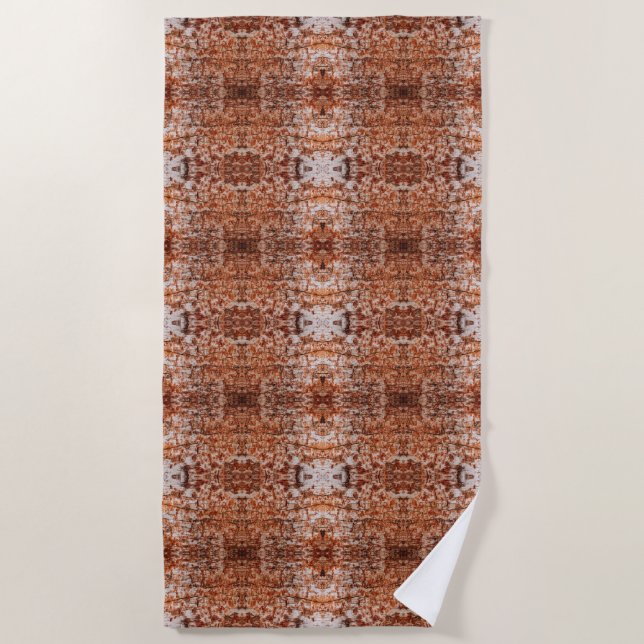 Tree Log Cutaway Photo Mixed Media Repeat Pattern Beach Towel (Front)