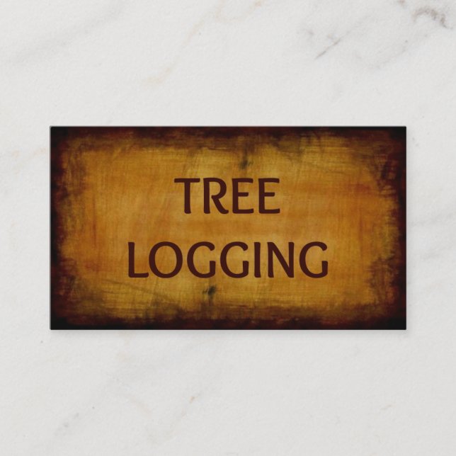 Tree Logging Antique Business Card (Front)