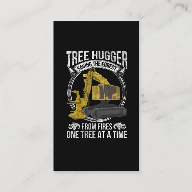 Tree Logging Joke Forestry Harvester Business Card (Front)