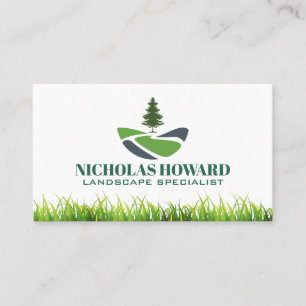 Tree Logo Landscaping Gardening Business Card