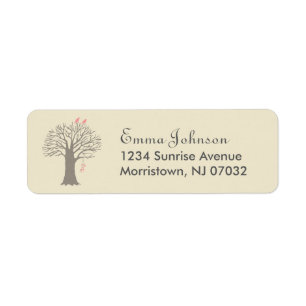 Tree Love Birds Custom Return Address Label