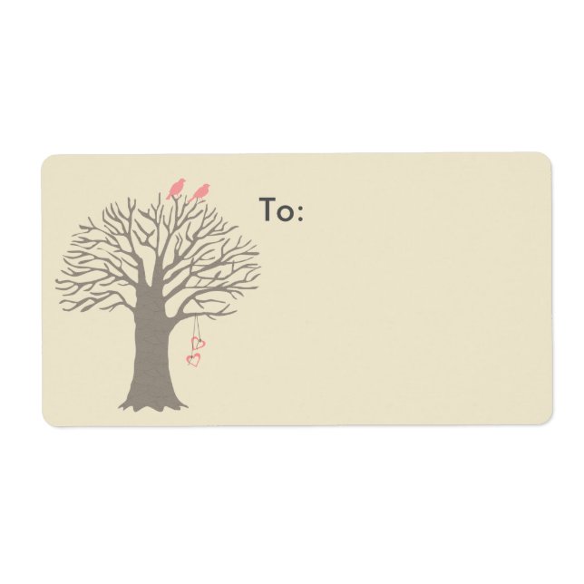 Tree Love Birds Custom Shipping Label (Front)