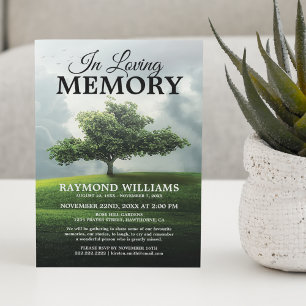 Tree Memorial Service   Park Celebration of Life Invitation