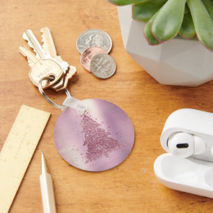 Tree Mod Keepsake Pink Dusty Mauve Christmas Key Ring