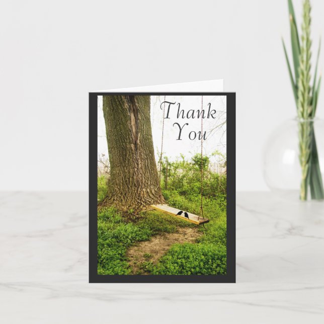 Tree n Swing Country Wedding Thank You Cards (Front)