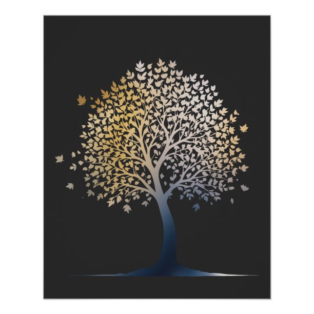 Tree Nature Environment Life Silhouette Style Poster (Front)