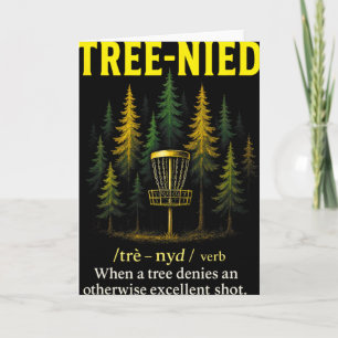 Tree-nied - Funny Disc Golf Humour Players Card
