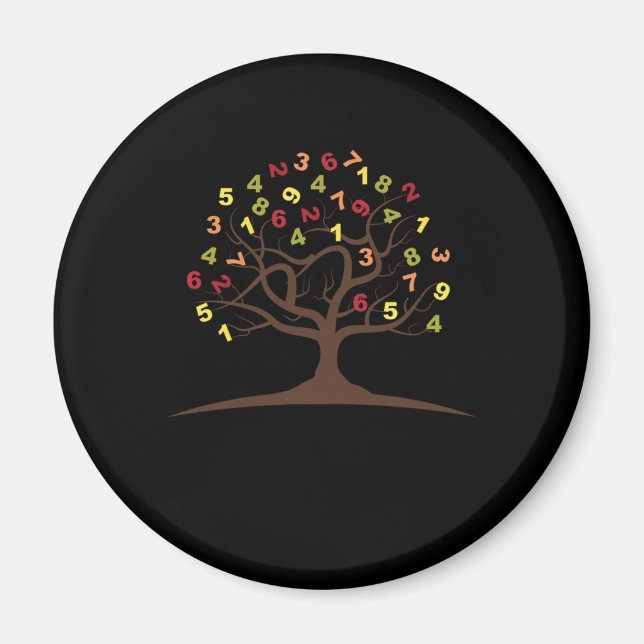 Tree Number Mathematics School Nerd Gift Magnet (Front)