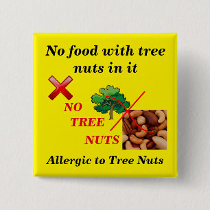 Tree Nut Allergy Button for food allergies