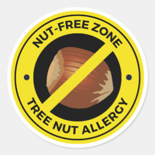 Tree Nut allergy - Nut-Free Zone Classic Round Sticker