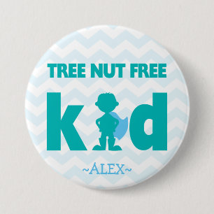 Tree Nut Free Superhero Boy Button