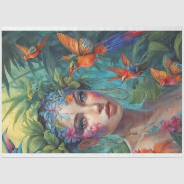 Tree Nymph and Butterfly Birds  Tissue Paper (Front)