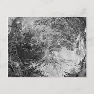 Tree of Health in Black and White Postcard