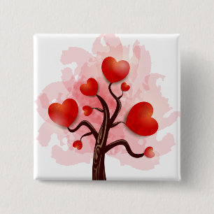 Tree of Hearts 15 Cm Square Badge