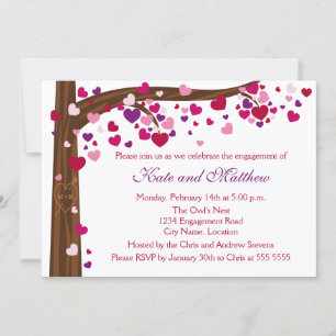 Tree of Hearts Engagement Party Invitation