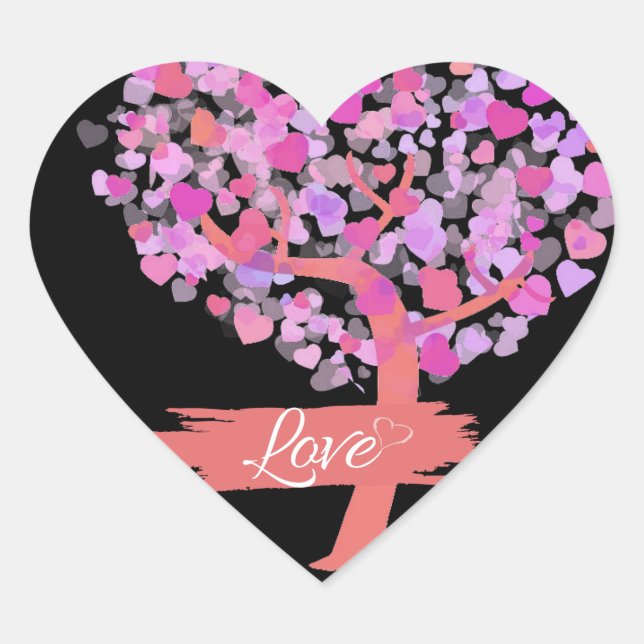 Tree Of Hearts Love Heart Sticker (Front)