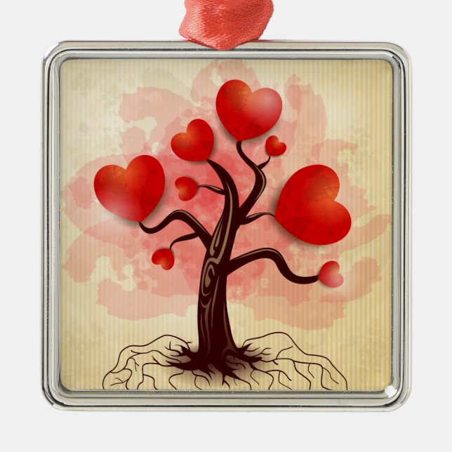 Tree of Hearts Metal Tree Decoration (Front)