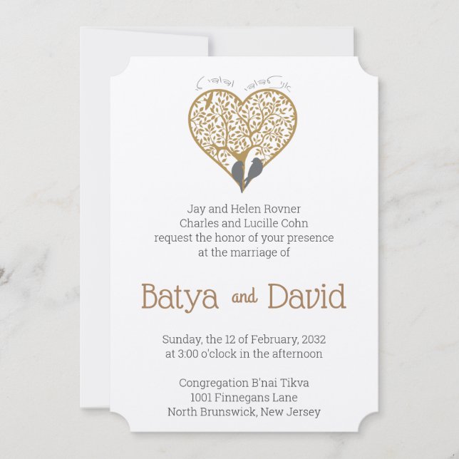 Tree of Hearts Wedding Invitations (Front)