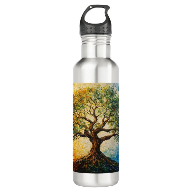 Tree of Knowledge - Oil Painting 710 Ml Water Bottle (Front)