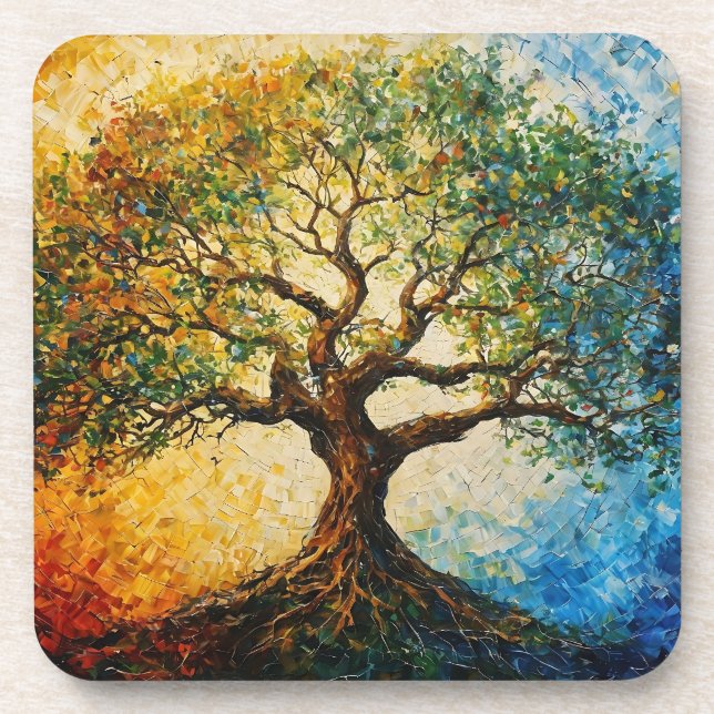Tree of Knowledge - Oil Painting Coaster (Front)