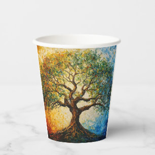 Tree of Knowledge - Oil Painting Paper Cups