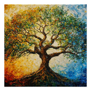 Tree of Knowledge - Oil Painting Poster
