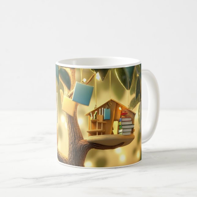 "Tree of Knowledge" with books hanging Coffee Mug (Front Right)