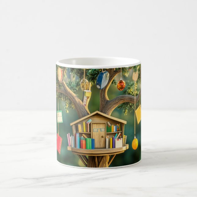 "Tree of Knowledge" with books hanging Coffee Mug (Center)
