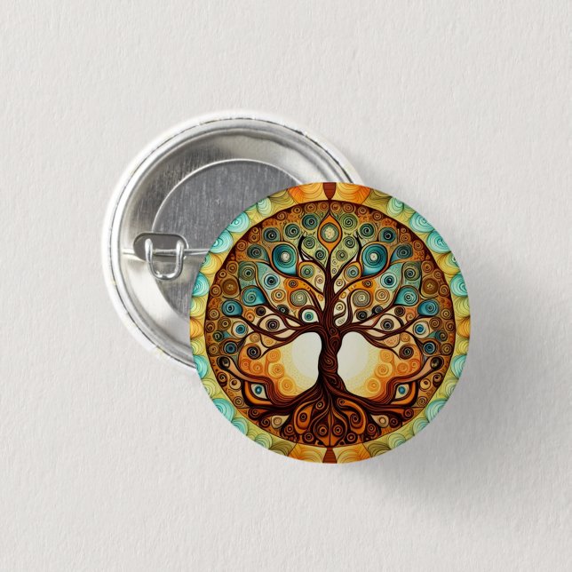 Tree of Life 3 Cm Round Badge (Front & Back)