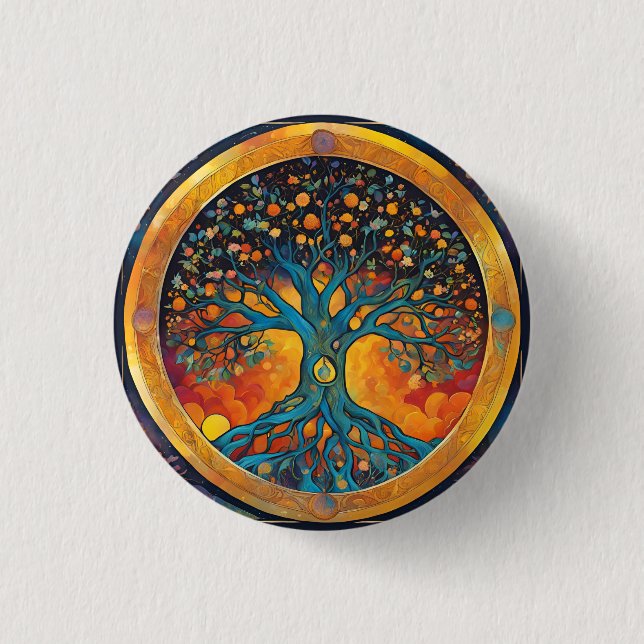 Tree of Life 3 Cm Round Badge (Front)