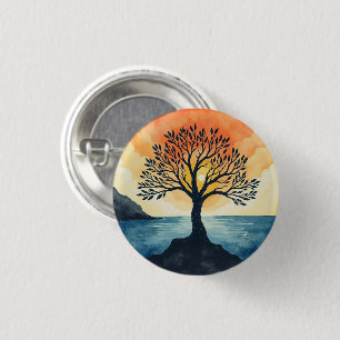 TREE OF LIFE  3 CM ROUND BADGE