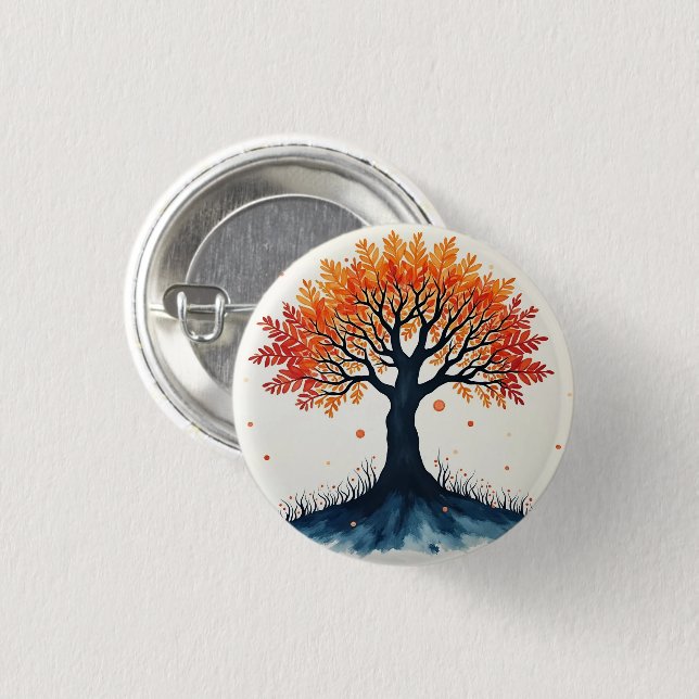 TREE OF LIFE  3 CM ROUND BADGE (Front & Back)