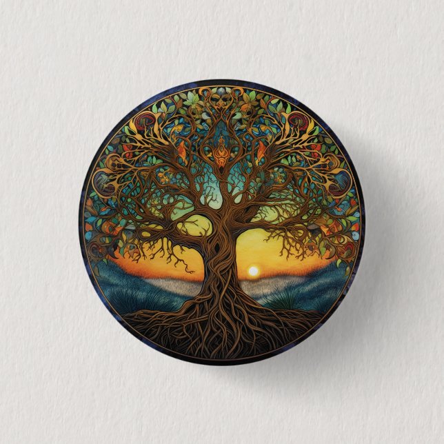 Tree of Life 3 Cm Round Badge (Front)