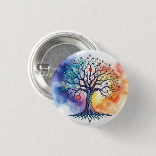 TREE OF LIFE  3 CM ROUND BADGE