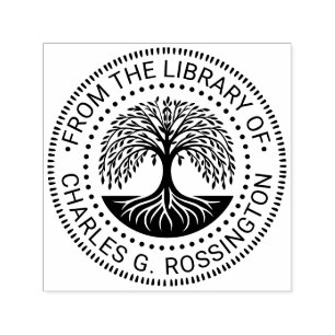 Tree of Life #3N Library Book Name Self-inking Stamp