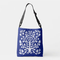 Tree of Life #4 White and Cobalt Blue