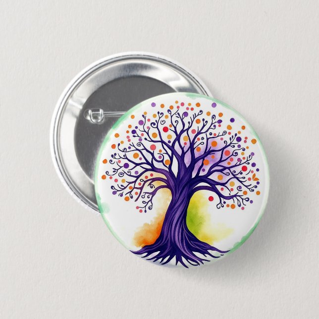 Tree of Life 6 Cm Round Badge (Front & Back)