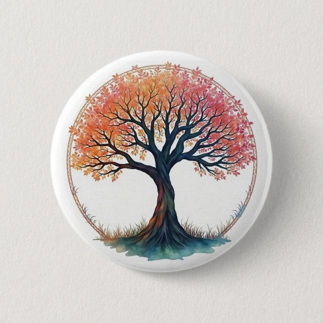 Tree of Life 6 Cm Round Badge (Front)