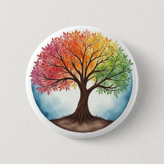 Tree of Life 6 Cm Round Badge (Front)