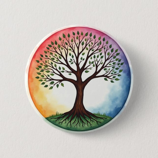 Tree of Life 6 Cm Round Badge (Front)