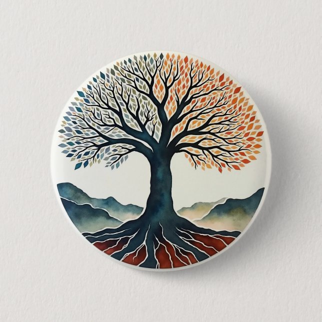 Tree of Life 6 Cm Round Badge (Front)