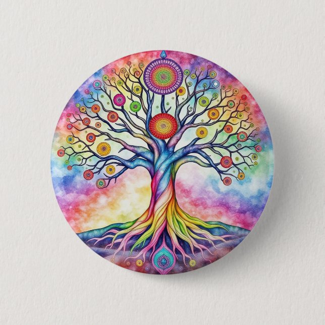Tree of Life 6 Cm Round Badge (Front)