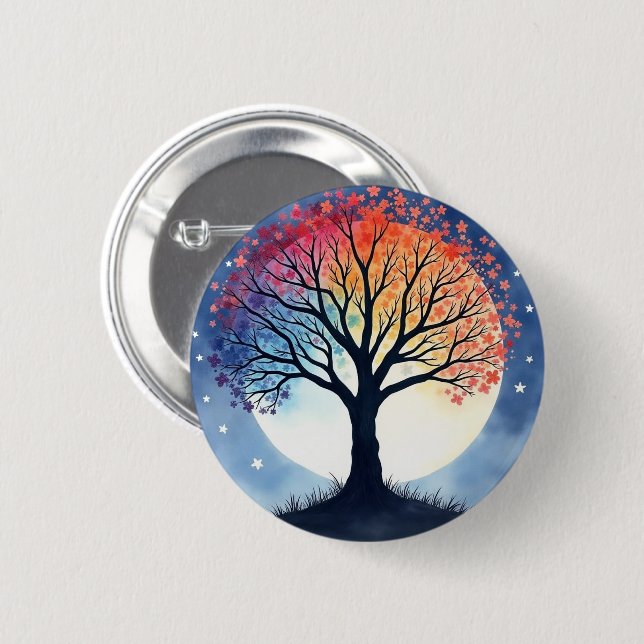 Tree of Life 6 Cm Round Badge (Front & Back)
