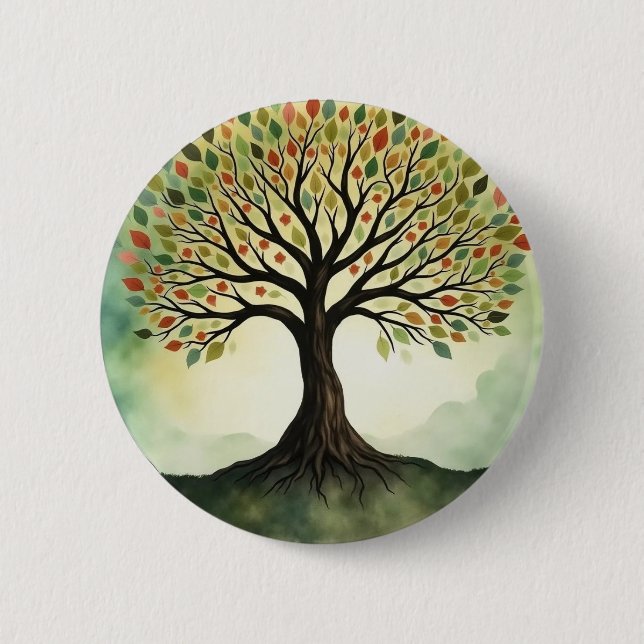 Tree of Life 6 Cm Round Badge (Front)
