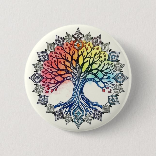 Tree of Life 6 Cm Round Badge (Front)