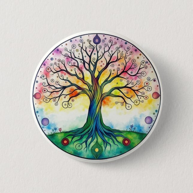 Tree of Life 6 Cm Round Badge (Front)