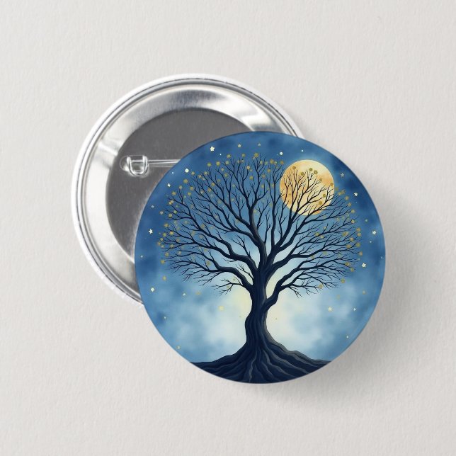 Tree of Life 6 Cm Round Badge (Front & Back)