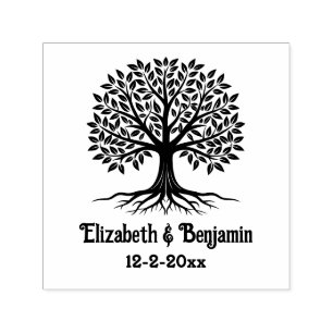 Tree of Life #6 Couple Names Date Self-inking Stamp