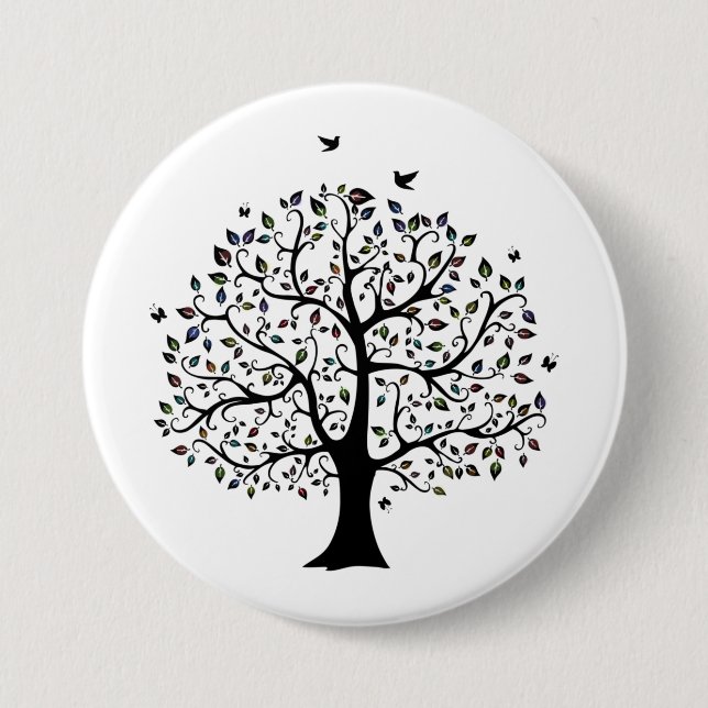 Tree of life 7.5 cm round badge (Front)